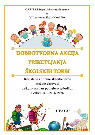 Humanitarna akcija Caritasa Župe Uskrsnuća Isusova, Kućan Marof i VII. osnovne škole Varaždin